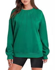 EleganceEase Pleated Round-Neck Sweater